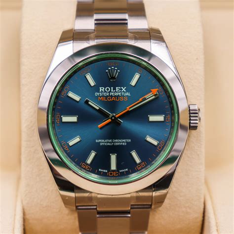 rolex milgauss blue z wrist roll